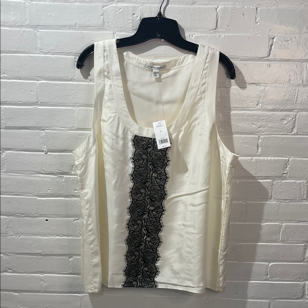 Banana Republic Cream and Black Lace Tank Top NWT